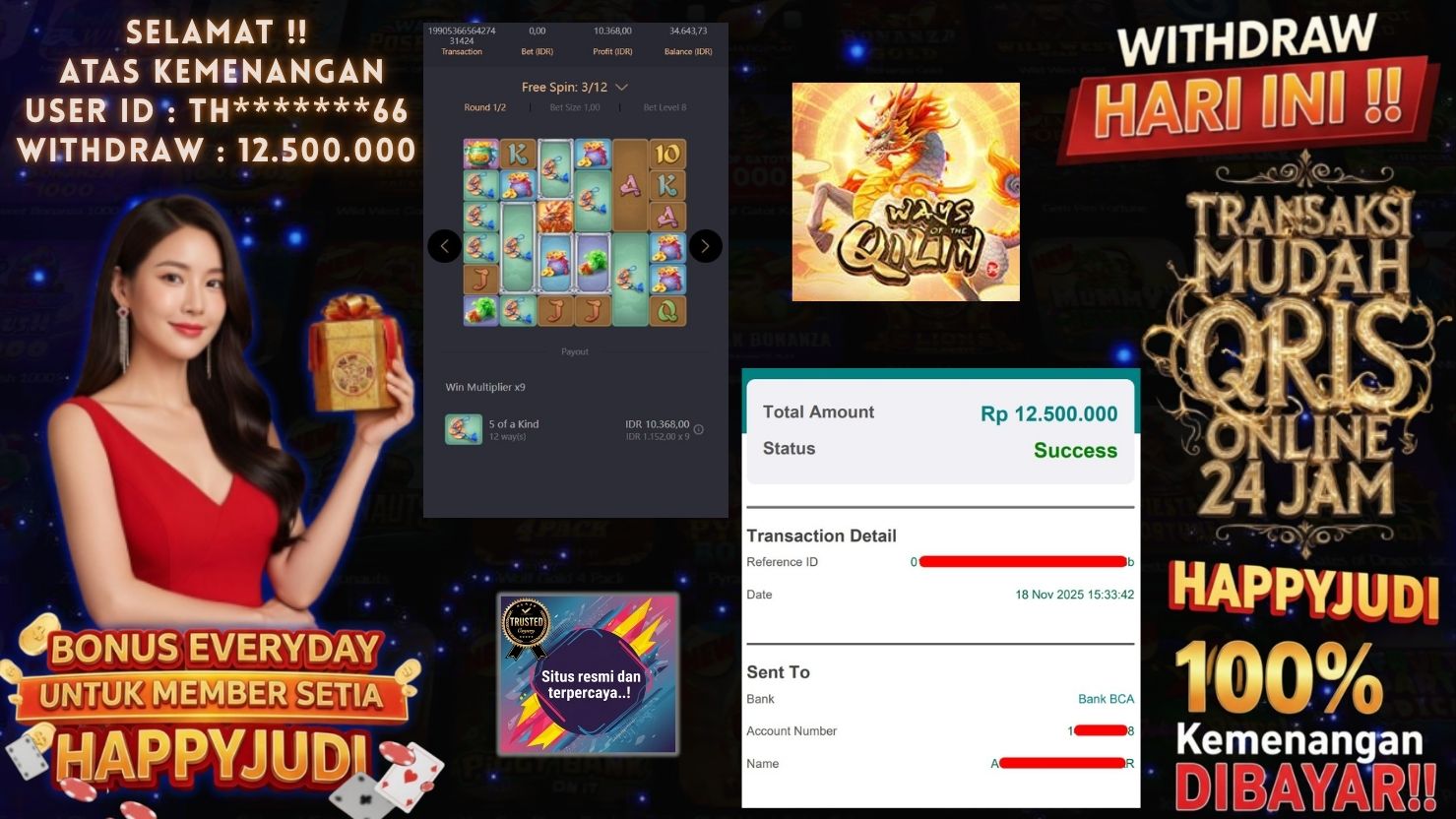 HAPPYJUDI JACKPOT SLOT WAYS OF QILIN
